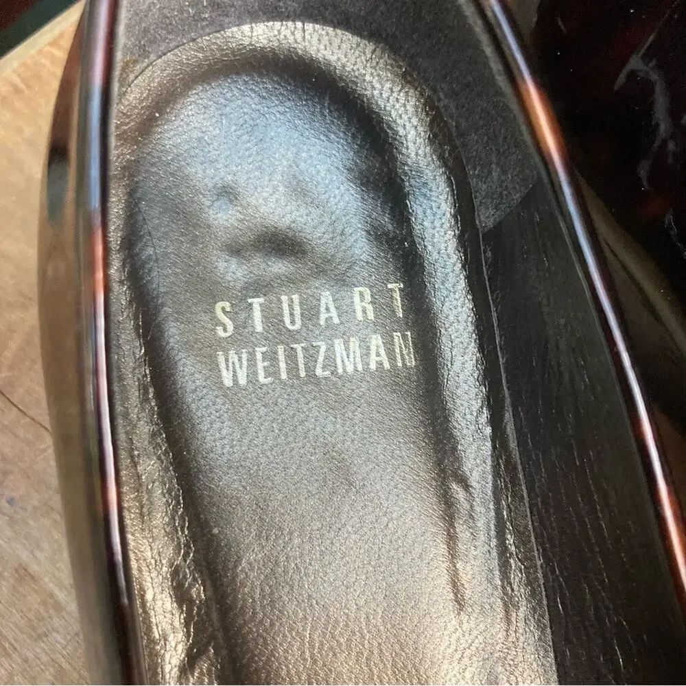 Stuart Weitzman wedges size 6 low heal tortoise‎ patent leather